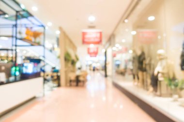 Arkaplan için mağaza içindeki soyut bulanıklık ve odaklanmış alışveriş merkezleri