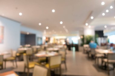 Bulanıklık açık büfe restoran ve kafe iç arka planı için