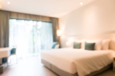 Arka plan için soyut bulanık yatak odası iç mimarisi