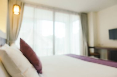 Arka plan için soyut bulanık yatak odası iç mimarisi