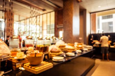 Bulanıklık restoran ve kafe Cafe iç arka plan - Vintage filtre için