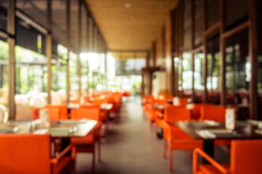 Bulanıklık restoran ve kafe Cafe iç arka plan - Vintage filtre için