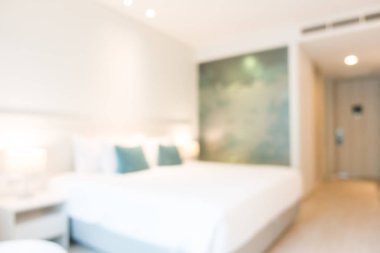 Arka plan için soyut bulanık yatak odası iç mimarisi