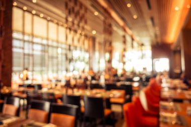 Bulanıklık restoran ve kafe Cafe iç arka plan - Vintage filtre için