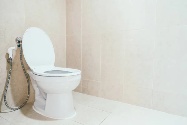Bol Toilette Blanc Décoration Siège Intérieur — Photo