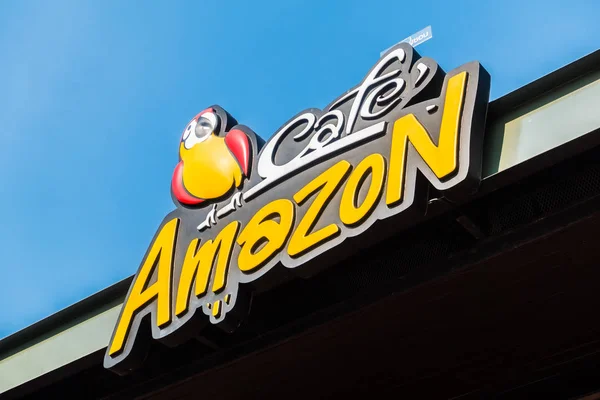 ทยา ประเทศไทย มกราคม 2561 Amazon Sign และร านกาแฟแฟแฟแฟรนไชส ในประเทศไทย — ภาพถ่ายสต็อก