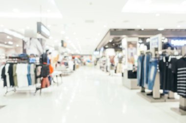 Arkaplan için mağaza içindeki soyut bulanıklık ve odaklanmış alışveriş merkezleri
