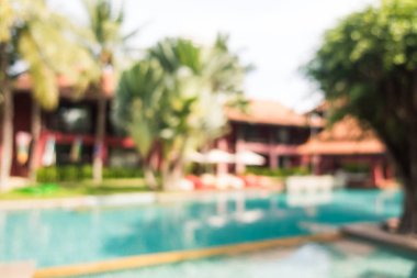 Hotel resort arka plan için soyut bulanıklık yüzme havuzunda
