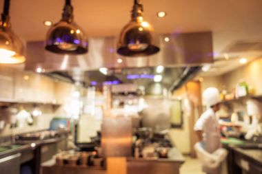 Bulanıklık restoran ve kafe Cafe iç arka plan - Vintage filtre için