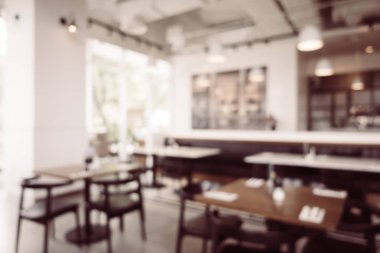 Soyut bulanıklık ve Restoran iç arka plan - Vintage ışık filtresi için defocused