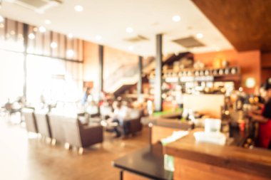 Bulanıklık kafe ve Restoran iç arka plan - Vintage filtre için