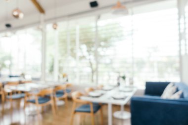 Bulanıklık restoran ve kafe Cafe iç arka plan - Vintage filtre için