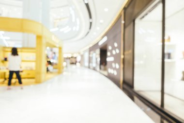 Arkaplan için mağaza içi soyut bulanıklık ve odaklanmış alışveriş merkezi