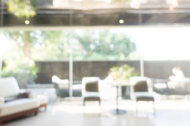 Özet olarak, arka plan için soyut bulanık ve odaksız otel ve lobi iç mekanı