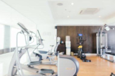 Bulanıklık fitness ekipmanları ve spor salonu iç arka planı için
