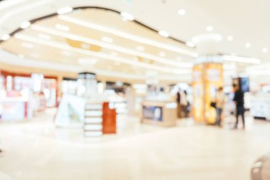 Arkaplan için mağaza içi soyut bulanıklık ve odaklanmış alışveriş merkezi