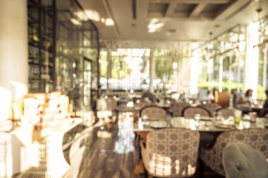 Restoran ve kafe iç arka plan - Vintage filtre için soyut bulanıklık defocused