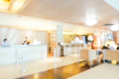 Bulanıklık ufuk otel ve arka plan için lobi iç