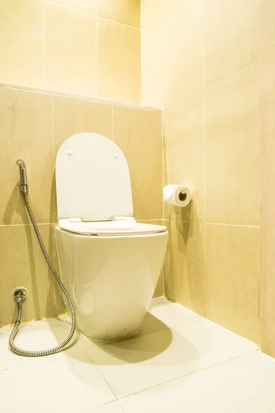 White Toilet Bowl Seat Decoration Bathroom Interior — Stock Photo, Image