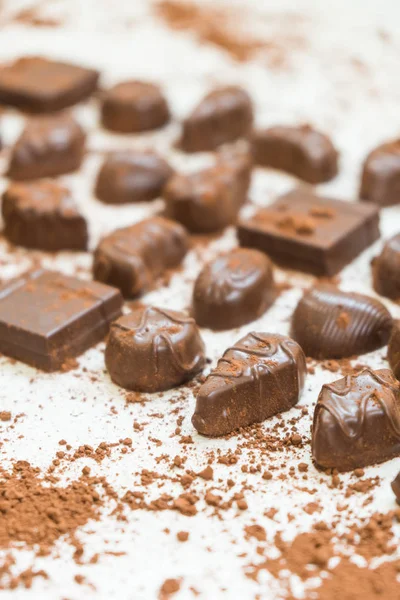 Sweet dessert with dark chocolate — Stock Photo, Image