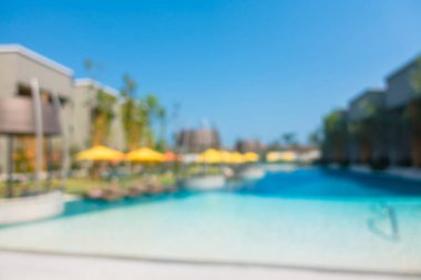 Soyut bulanıklık lüks otel resort yüzme havuzunda defocused