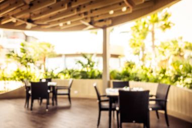 Soyut bulanıklık ve otel tatil ufuk Restoran açık büfe
