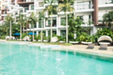 Soyut bulanıklık ve otel ve tatil ufuk yüzme havuzunda