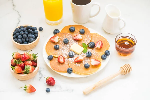 Friska frukost set — Stockfoto