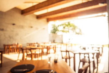 Soyut bulanıklık ve otel tatil ufuk Restoran açık büfe