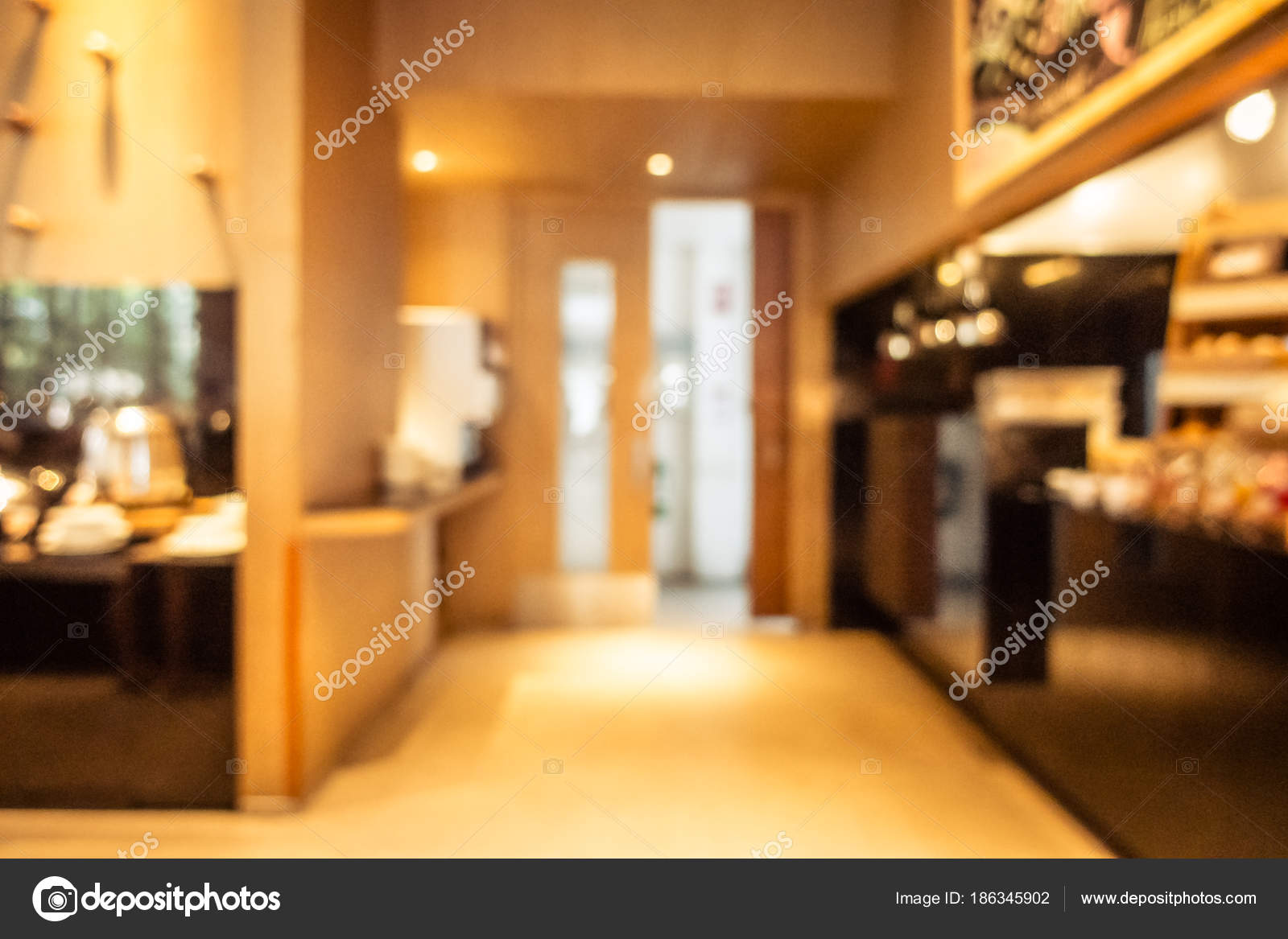 Abstract Blur Restaurant And Coffee Shop Cafe Interior