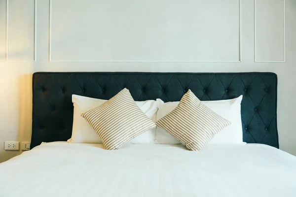 Pillow on bed — Stock Photo, Image
