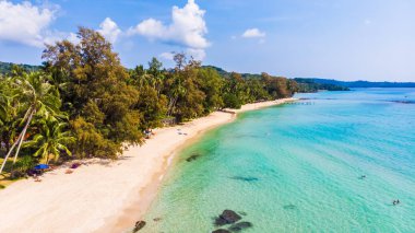 Deniz ve plaj ile havadan görünümü