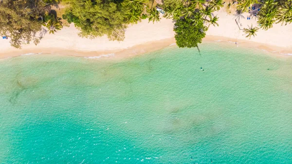 Deniz ve plaj ile havadan görünümü — Stok fotoğraf