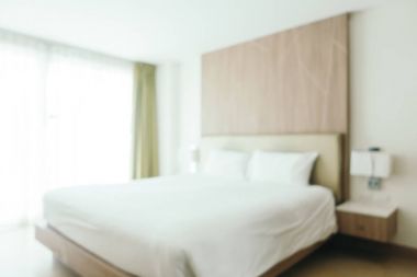 Soyut bulanıklık otel yatak odası iç defocused