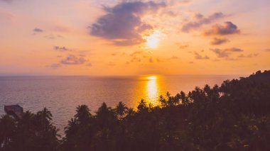 Deniz ve plaj adanın ile havadan görünümü