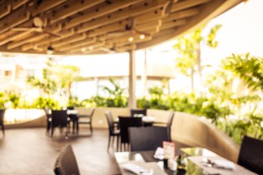 Soyut bulanıklık ve otel tatil ufuk Restoran açık büfe
