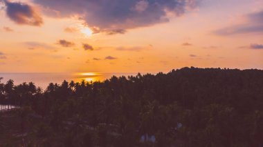 Deniz ve plaj adanın ile havadan görünümü