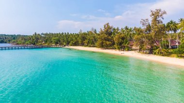 Deniz ve plaj ile havadan görünümü