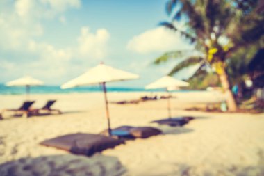 Güzel bir plaj ve deniz arka plan için soyut bulanıklık defocused