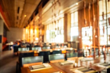 Bulanıklık restoran ve kafe Cafe iç arka plan - Vintage filtre için