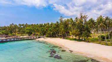 Güzel tropikal deniz ve plaj manzara seyahat - tatil tatil kavramı ile havadan görünümü