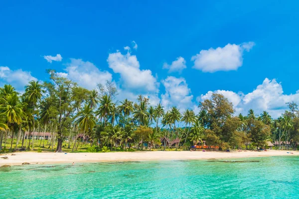 Beautiful Tropical Beach Sea Coconut Palm Tree Paradise Island Holiday — Stock Photo, Image