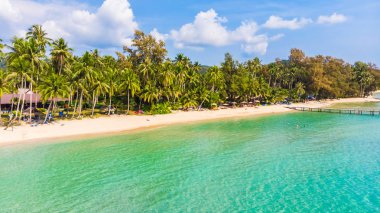 Deniz ve plaj ile havadan görünümü