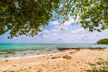 Güzel cennet tropikal plaj ve deniz