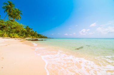 Deniz ve plaj manzara ile güzel cennet ada