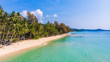 Deniz ve plaj ile havadan görünümü