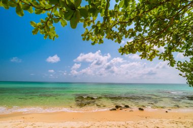 Güzel cennet tropikal plaj ve deniz