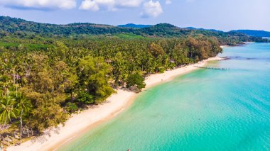 Deniz ve plaj ile havadan görünümü