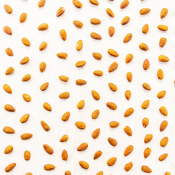 Almonds nut textures and surface with pattern — Stock Photo, Image