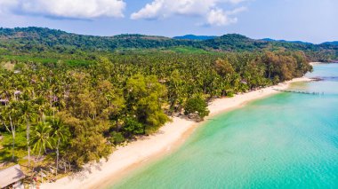 Deniz ve plaj ile havadan görünümü